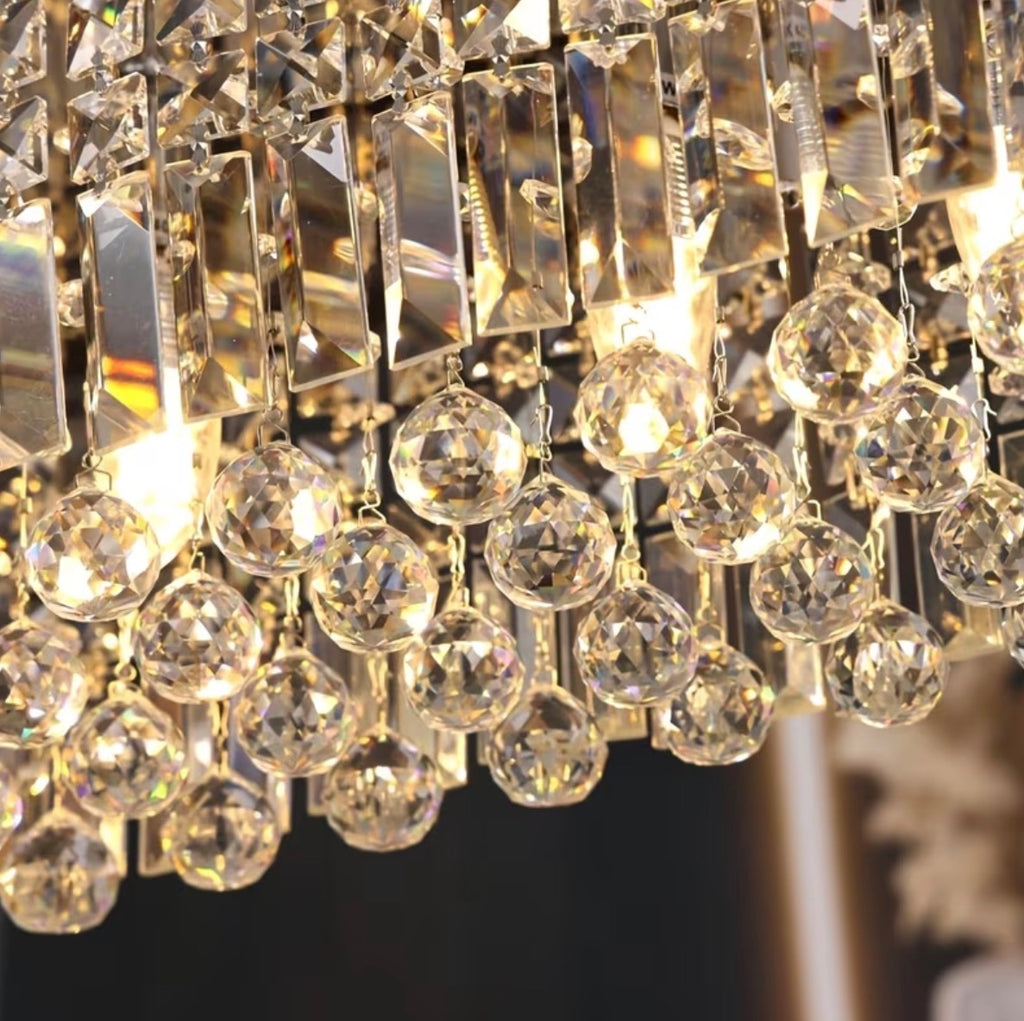 Modern Rectangular Crystal Ceiling Light