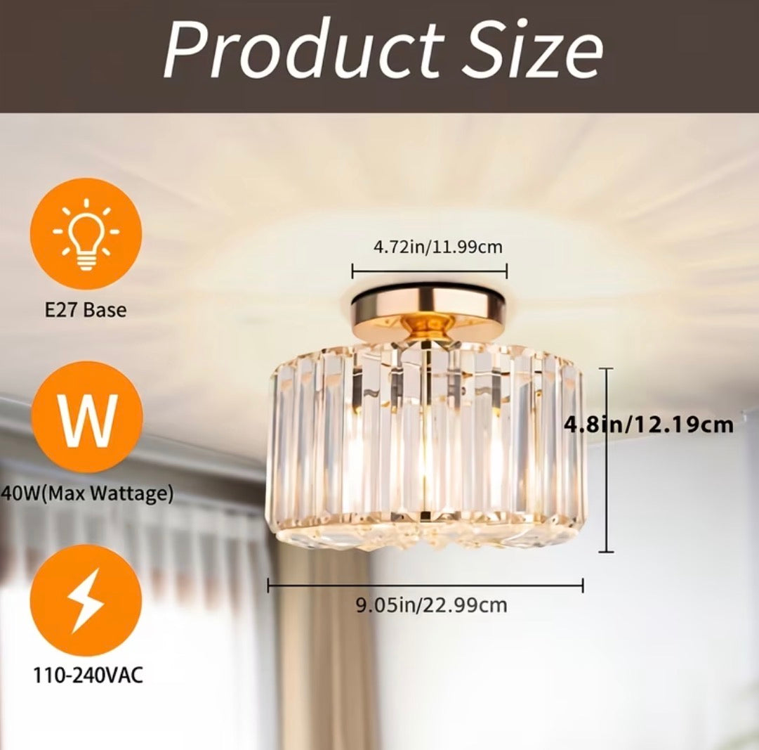 Crystal Chandelier Semi-Embedded Ceiling Light