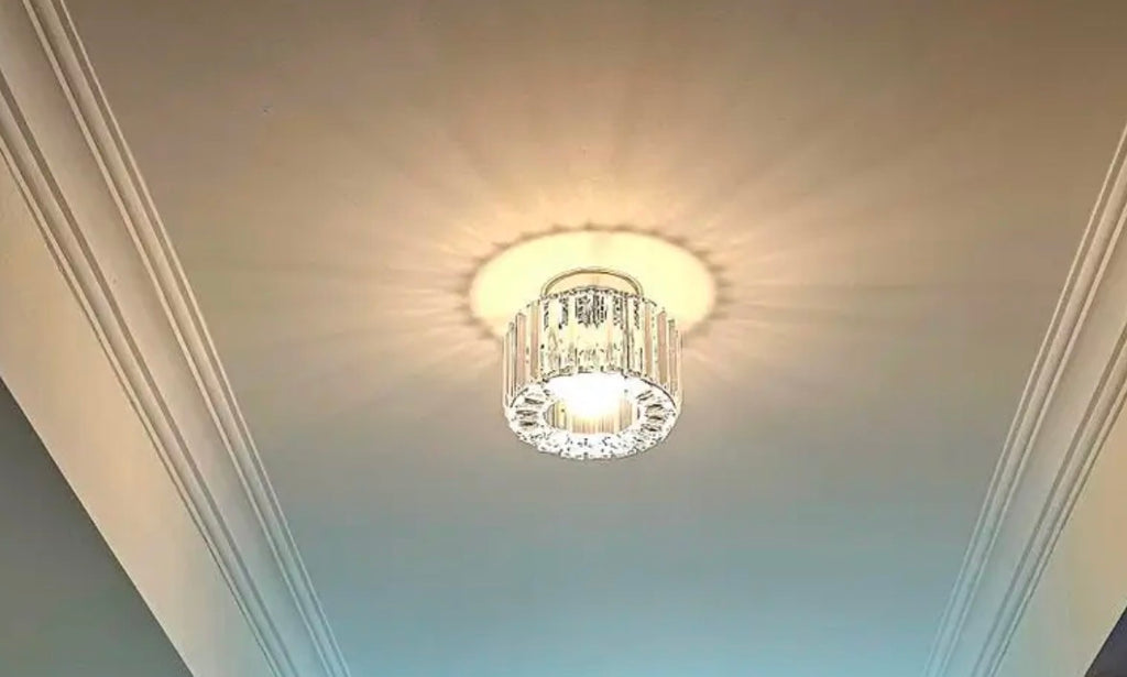 Crystal Chandelier Semi-Embedded Ceiling Light