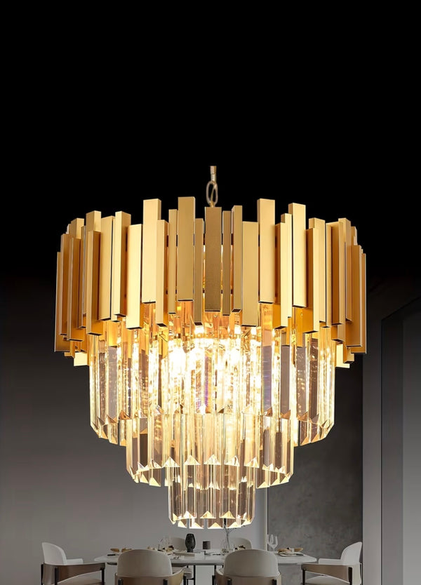 Crystal Golden Chandelier Modern Crystal Pendant