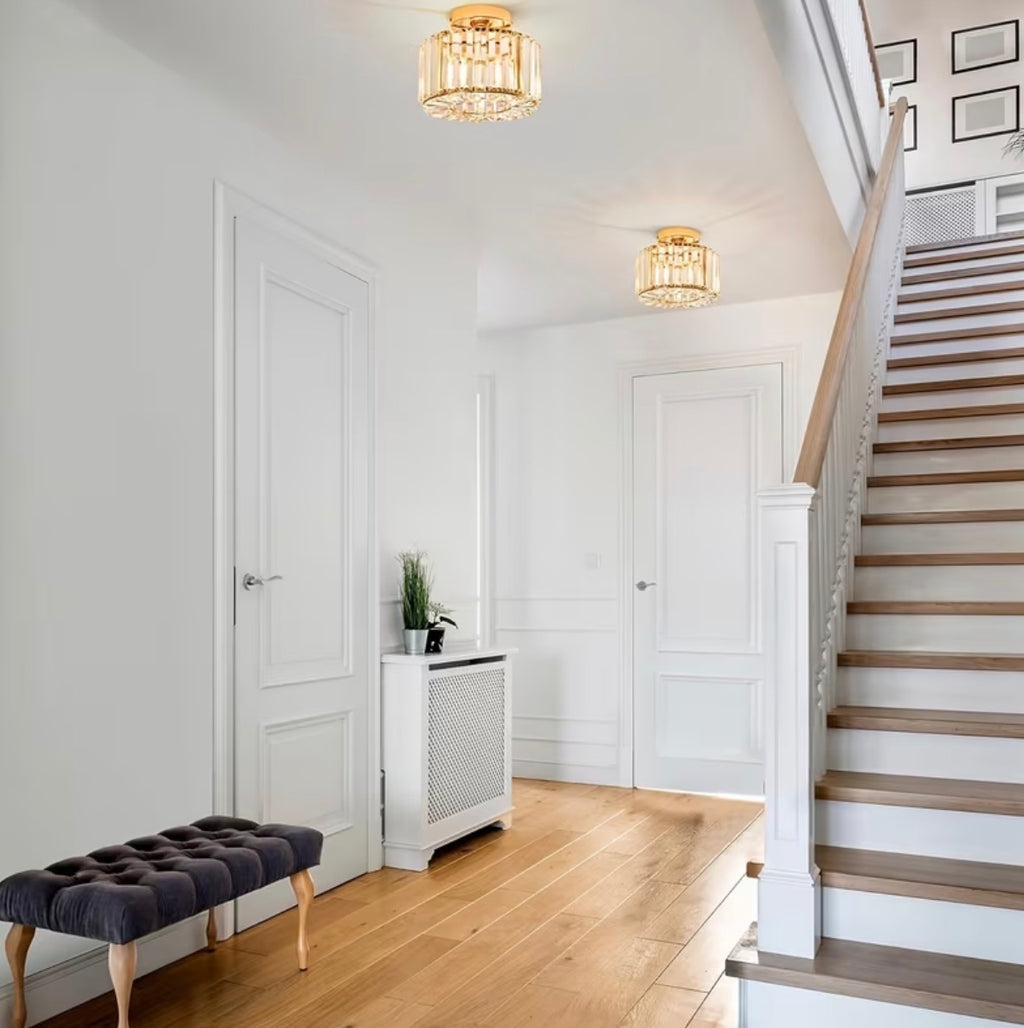 Crystal Chandelier Semi-Embedded Ceiling Light