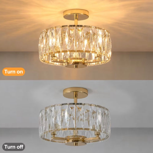 Crystal Golden Pendant Ceiling Light