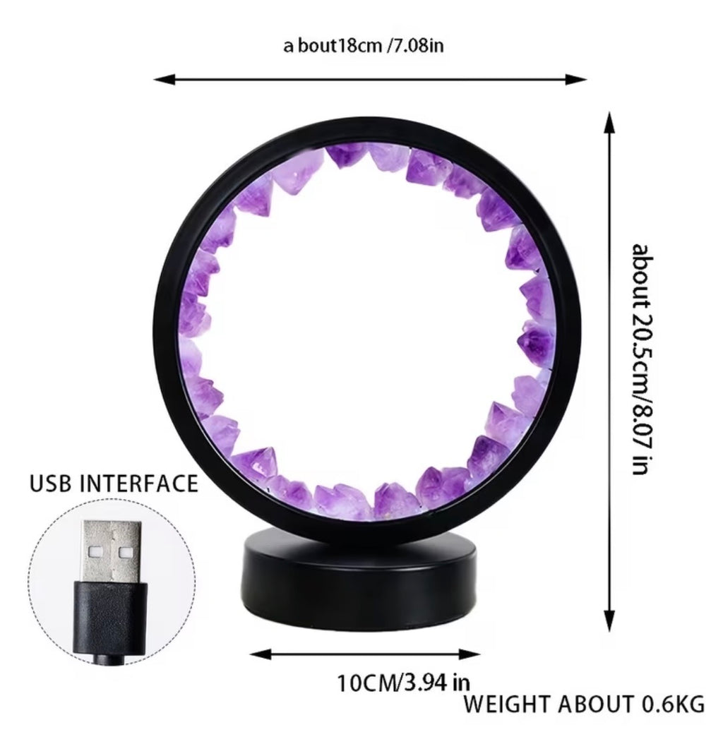 Natural Quartz Amethyst Cluster Night Lamp