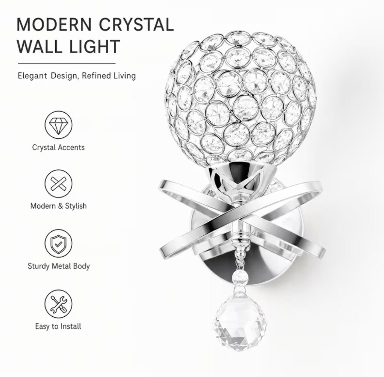 Elegant Modern Crystal wall light